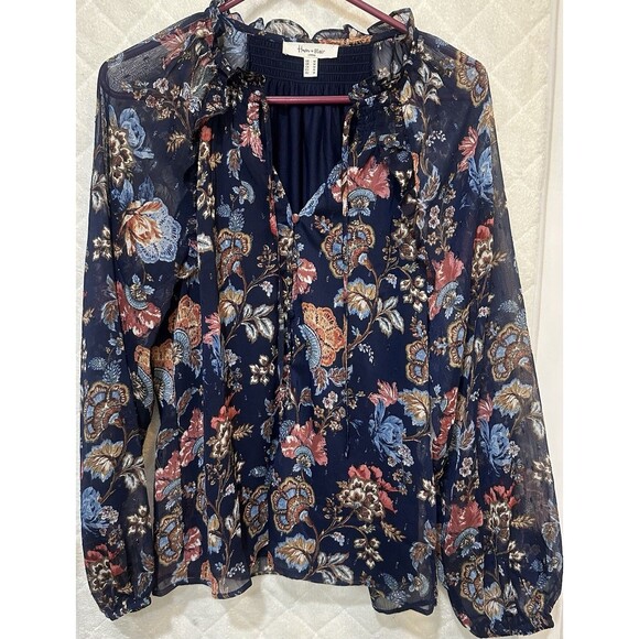 Blair Tops - Haver & Blair Sheer Floral Peasant Blouse – Size M